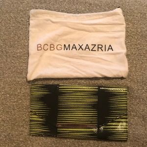 NEW! BCBG black and yellow clutch